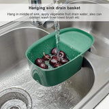 Sink Mounted Strainer Basket Multifunctional Kitchen Storage Rack Drain Green