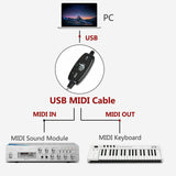 USB Interface to MIDI Converter Adapter Cable Music Keyboard MAC Windows 7 8 10