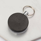 2x Recoil KeyRing Retractable Chain ID Pull Holder Reel Belt Clip Extend Keyring