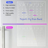 Calendar Board Large Magnetic Fridge Whiteboard Weekly Planner Acrylic White Set