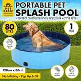 Dog Pool Folding Puppy Splash Bath Portable Paddling Summer Outdoor 120x30CM