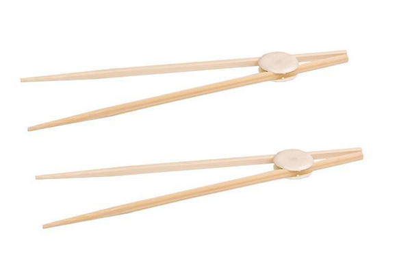 2x Reusable Automatic Wood Chopsticks Korean/Japanese Natural Food Utensils