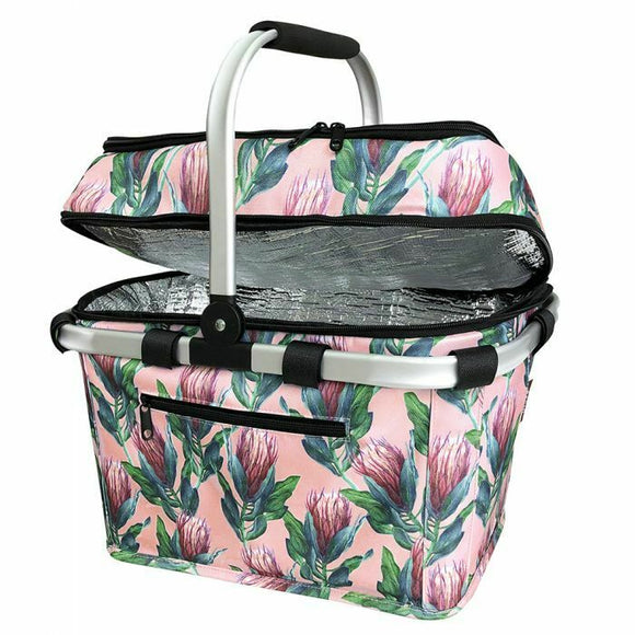 Picnic Basket For 4 Person Sachi Insulated Outdoor Cooler Storage Tote - Protea