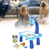 1x Kids Drawing Projector Table Projection Drawing Board Educational Toy - Blue