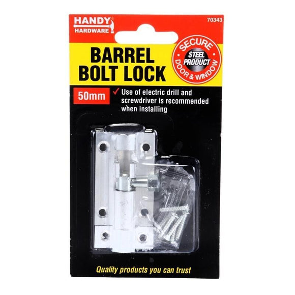 1PK Lock Barrel Bolt Stainless Steel Includes Screws Door Window Secure 50mm