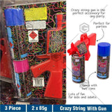 String Shooter With  2 x 85g Spray Can Celebrate Gun Blaster Party Birthday