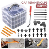731 PCS Car Body Trim Clips Retainer Bumper Auto Panel Push Plastic Fastener Kit