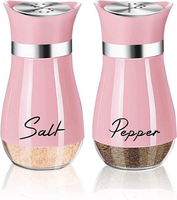 2 pieces Salt And Pepper Shakers Set Premium Stainless Steel Set - Pink