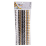 24 Pieces  Appetito Reusable Party Straws With Brush Glitz & Glam