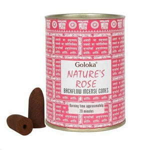 Goloka Nature's Rose 24 Backflow Incense Cones