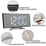 Large Led Digital Clock Bedside Table Alarm Clock Temperature Time Display Decor