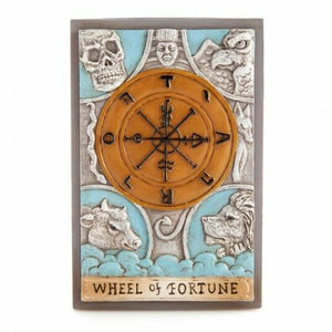 Wheel Of Fortune Design Wooden Box Jewellery Tarot Cards Stones Crystal