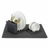 Grand Fusion 3-Section Dish Drying Rack w/ Mat