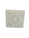Sri Yantra Selenite Charging Square Display Plate Crystal Jewelry Dish Holder
