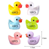 100 PCS Tiny Ducks Mini Resin Duck Miniature Figures