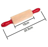 Small Wood Rolling Pin Pastries Baking Tool Pastry Chef Red 20.5cm Total Length