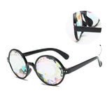 Kaleidoscope Glasses Rave Festival EDM Sunglasses Diffracted Lens Party - Black