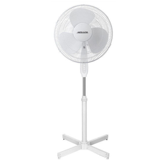 Heller 40cm Pedestal Oscillating Floor Fan White