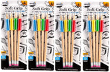 16x Pencils Soft Grip HB With Eraser