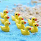 100 PCS Tiny Ducks Mini Resin Duck Miniature Figures