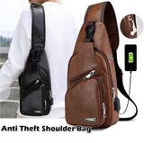Bag Anti Theft Crossbody Waterproof Chest Pack Shoulder Pocket - Light Brown