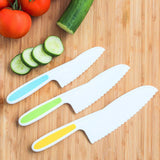 3pcs Kids Kitchen Knife Plastic Fruit Knife Safe Knives for Bread Lettuce Salad
