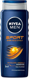 NIVEA MEN Sport 3-IN-1 Shower Gel Body Wash 500ml Revitalising Body Wash