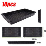 10pcs Garden Black Plastic Rectangle Plant Seedling Propagation Seeding Tray