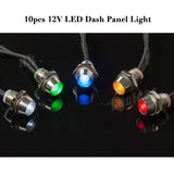 10 pcs Pre-wired 12V 8mm Symbol LED Dash Panel Indicator Pilot Light