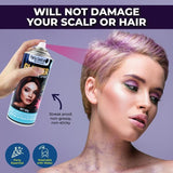 6x Hair Spray Paint GLITTER Non-Toxic Washable Party Fun Fluro Dye Colouring