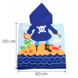 1x Summer Splash Kids Small Hooded Poncho Beach Towel - Soccer