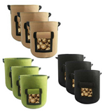 Potato Grow Planter Container Bag Pouch Root Plant Growing Pot Side Window Asstd