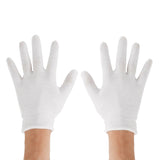 3 Pairs Cotton Elastic Work White Gloves Dry Hand Jewelry Inspection S/M