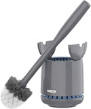 Premium Toilet Bowl Brush and Holder with Solid Handle and Durable Bristle Grey