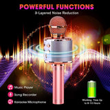 4 in 1 Bluetooth Handheld Wireless Karaoke Microphone Portable Speaker Home Pink
