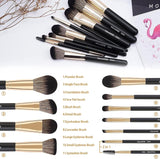 10 Pcs Makeup Brushes Travel Professional Makeup Brushes Set with Case Blackgold