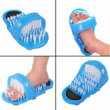 1Pc Foot Scrubber Massager Shower Feet Cleaner Exfoliating Bath Wash Slipper Brush - Blue