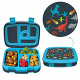 Bentgo Kid's Print Leak-Proof Bento Lunch Box Dinosaurs Design With 5 Compartments
