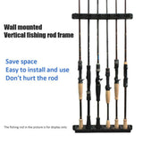 Rack Fishing Pole Holder 6-Rod Tackle Wall Fishing Rod Storage Fixed Stand