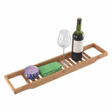 Bamboo Bath Caddy Bathtub Tray Luxury Wooden Rack Shelf Storage Organiser Holder