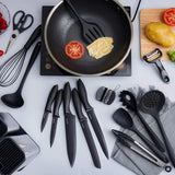 18-in-1 Silicone Cooking Utensils Set,5-Pieces Knife Set 7-Pieces Kitchen Tools