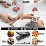 Portable Mini Heat Sealing Machine USB Rechargeable Sealer Plastic Bag - Black