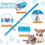 Adjustable Suede Collar Cat Kitten Dog Puppy Pet Safety ReleaseHeart Bling Blue