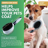 Pet Grooming Brush Pin Double Sided Grey Bristle  - 21cm x 6cm