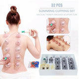 32 Cups Set Vacuum Massage Cupping Kit Acupuncture Suction Massager Pain Relief