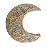 Gold Crescent Moon Box Polyresin Carved Metal Look Jewellery Trinket Storage