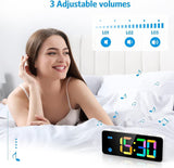 Digital Alarm Clock Colorful LED Digital Clock with 7 RGB Digital 4 Dimmable