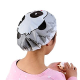Women Cartoon Animal Shower Bath Cap Waterproof PVC Adults Kids Bathing - Panda