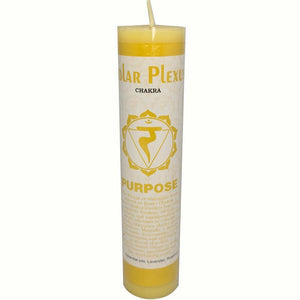 Pillar Candle Solar Plexus Purpose Decor Meditation Mind Relax 3.8cm x 17.8cm