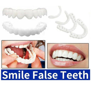 Snap On Bottom &Upper Lower False Teeth Dental Veneers Dentures Fake Tooth Smile